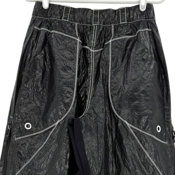 FP Movement Women Rough Rider Rich Black Elastic Parachute Tyvek Pants Sz M NWOT - Picture 4 of 13